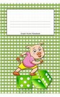 Graph Ruled Notebook: Pig Green Cover Graph Paper 4x4 .25 x .25 squares Maths Exercise Notebook for Kids Quad Rule Graph Paper for Young Children