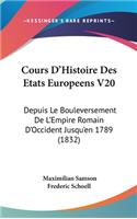 Cours D'Histoire Des Etats Europeens V20