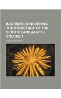 Inquiries Concerning the Structure of the Semitic Languages (Volume 1): (English)