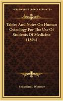 Tables and Notes on Human Osteology for the Use of Students of Medicine (1894)