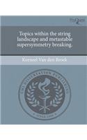 Topics Within the String Landscape and Metastable Supersymmetry Breaking
