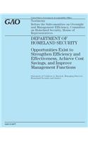 Testimony before the Subcommittee on Oversight and management Efficiency, Committee on Homeland Security, House of Representatives: Department of Homeland Security