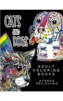 Cats and Dogs Adult Coloring Books