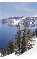 A Snowy Day View of Crater Lake in Oregon Journal: 150 Page Lined Notebook/Diary