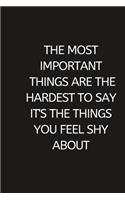 The most important things are the hardest to say. It's the things you feel shy about