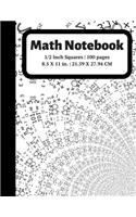 Math Notebook: 1/2 inch Square Graph Paper for Students and Kids, 100 Sheets (Large, 8.5 x 11)(49 Graph Paper Notebooks)
