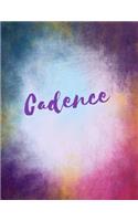 Cadence: Cadence sketchbook journal blank book. Large 8.5 x 11 Attractive watercolor texture purple pink orange & blue tones. arty stylish pretty journal for