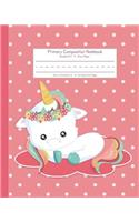 Primary Composition Notebook Grades K-2 Story Paper: Picture Space And Dashed Midline School Exercise Book - 120 Story Pages - Pink Cloud(4 Unicorn Journals)