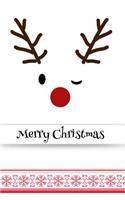 Merry Christmas: Santa Reindeer Journal Diary: 6 x 9 Blank 100 Pages Lined Planner for Keeping a Personal Reflection, Sketching or Jotting Down Favorite Quotes, Thou