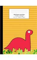 Wide Ruled Lined Paper: Dinosaur Composition Notebook, Wide Ruled Lined Student Exercise Book English History 150 pages The Brainy Brontosaurus Series