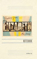 Vintage Lined Notebook Greetings from Elizabeth, New Jersey