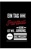 Ein Tag ohne Paintball ist wie... keine Ahnung. Woher soll ich das Wissen ?: Notizbuch - 110 Seiten - Punkteraster Dot Grid - 6x9 /15.24 x 22.86 cm - Geschenk an - Lustiger Spruch über Paintball