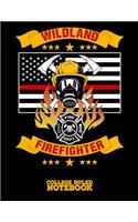 Wildland Firefighter: Blank College Ruled Notebook and Diary for Firefighters - Black