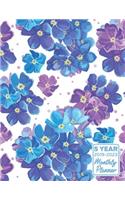 5 Year 2019 - 2023 Monthly Planner: Forget-Me-Not Flowers Calendar and Notebook 8.5x11 144 Pages