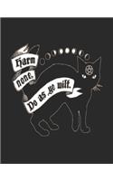 Harm None Do as Ye Wilt: 8.5 x 11 150 Page Grimoire Personal Book of Shadows Blank Lined Notebook