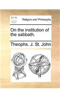 On the Institution of the Sabbath.
