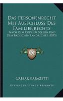 Personenrecht Mit Ausschluss Des Familienrechts