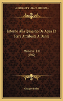Intorno Alla Quaestio De Aqua Et Terra Attribuita A Dante
