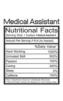 Medical Assistant: Medical Assistant Gift - Funny Lined Notebook Journal Featuring Nutritional Facts About Medical Assistant