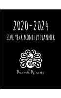 Peacock Princess - 2020 - 2024 Five Year Monthly Planner