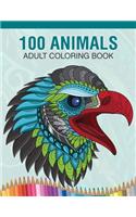 100 Animals Adult Coloring Book