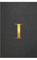 I: Executive Monogram Initial Journal (Vintage Leather Look Personalized Letter Notebooks)