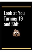 Look at You Turning 19 and Shit: 19th Birthday Gifts for Son, Girls, Her, Sister, Brother, Friend, Husband, Wife, Fiance Lined Notebook Diary for Birthday, Christmas, Wedding Gifts