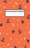 Primary Composition Notebook: Orange with Halloween Icons - Draw and Write Journal, Story Paper Journal, Dashed Midline with Picture Space for kids, Kindergarten to Early Childho(1 Halloween - Elementary Grades K-2 Books)