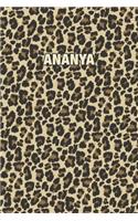 Ananya: Personalized Notebook - Leopard Print (Animal Pattern). Blank College Ruled (Lined) Journal for Notes, Journaling, Diary Writing. Wildlife Theme Des