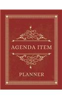 Agenda Item Planner: Business Organizer journal for taking minutes of Meetings, Attendees, and Action items