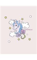 Notebook: Beauty unicorn on pink cover and Lined pages, Extra large (8.5 x 11) inches, 110 pages, White paper(4 Beauty Unicorn on Pink Notebook)