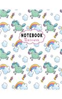 Notebook Unicorn: Composition Note Book -Large Book College Ruled Line Paper 8.5"x11" for for School / Work / Journaling