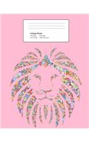 College Ruled Notebook: College Ruled, 8.5 X 11: Tribal Sequin Lion Design (Trendy Journals)