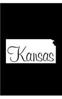 Kansas - Black Lined Notebook with Margins: 101 Pages, Medium Ruled, 6 x 9 Journal, Soft Cover