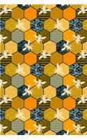 Journal Notebook Honey Bees Pattern 4: 110 Page Plain Blank Journal For Drawing, Writing, Doodling In Portable 6 x 9 Size.(38 Noteworthy Series Unlined)