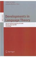Developments in Language Theory: 9th International Conference, DLT 2005, Palermo, Italy, July 4-8, 2005, Proceedings