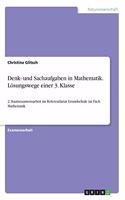 Denk- und Sachaufgaben in Mathematik. Lösungswege einer 3. Klasse