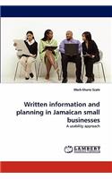 Written Information and Planning in Jamaican Small Businesses