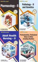 B.sc Nursing 4th Semester Book Set (4 In 1) Adult Health Nursing - II Professionalism, Professional Values & Ethics Including Bioethics Pharmacology- II Pathology -II and Genetics Set