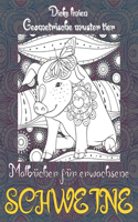 Malbücher für Erwachsene - Dicke Linien - Geometrische Muster Tier - Schweine
