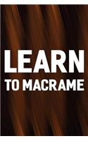 Learn To Macrame