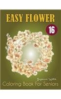 Easy Flower Coloring Book for Seniors