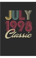 Classic July 1998: Dotted Bullet Notebook - Happy Birthday Gift or Happy Anniversary Gift Idea