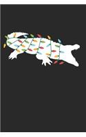 Christmas Notebook 'Crocodile with Christmas Lights' - Christmas Gift for Animal Lover - Christmas Lights Crocodile Journal