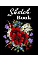 Sketch book: Awesome Large Sketchbook For Sketching, Drawing And Creative Doodling ( Beautiful Flower Bouquet Cover )