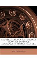 Lucubratiuncula Subterranea Prior. de Lapidibus Macrocosmi Proprie Talibus...