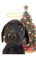 Lab Pup by Tree Holiday Cards