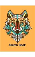 Sketch Book: Wolf Themed Personalized Artist Book (Vol. 9), Soft Cover Blank Sketch Pad Tablet, 8.5" x 11", 120 pages, Gifts for Kids Girls Boys Teens Adults, fo