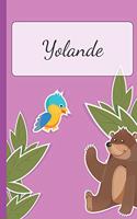 Yolande: Personalized Name Notebook for Girls - Custemized 110 Dot Grid Pages - Custom Journal as a Gift for your Daughter or Wife -School or Christmas or Bi