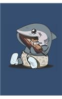 SHARK EATING A SHIP Lined Notebook
